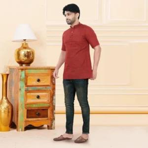 Half Sleeve Cotton Short Kurta